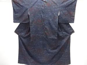 未使用品　草花模様織り出し手織り紬着物